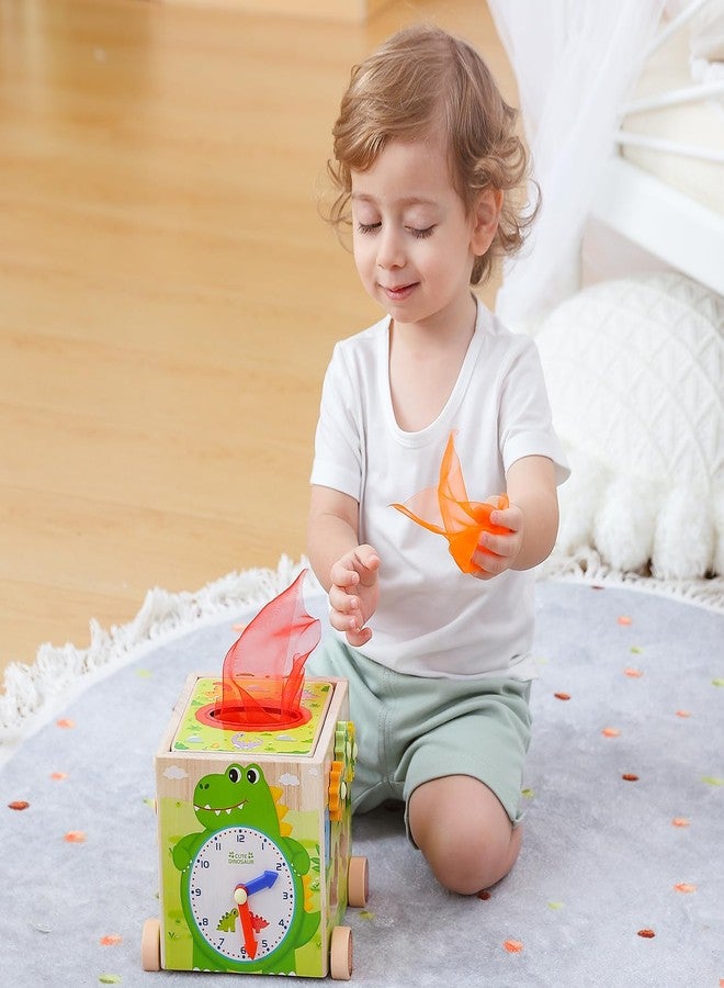 JAUNTY مكعبات أنشطة مونتيسوري من JAUNTY للأطفال الصغار من عمر سنة إلى ثلاث سنوات، صندوق مناديل خشبي حسي للأطفال من عمر سنة واحدة، هدية رائعة للأطفال في عيد ميلادهم الأول - Image 2